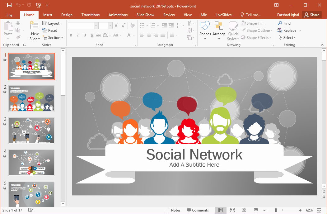 Animated social Network Powerpoint Template
