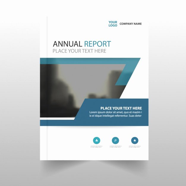 Annual Report Template with Blue Details Vector