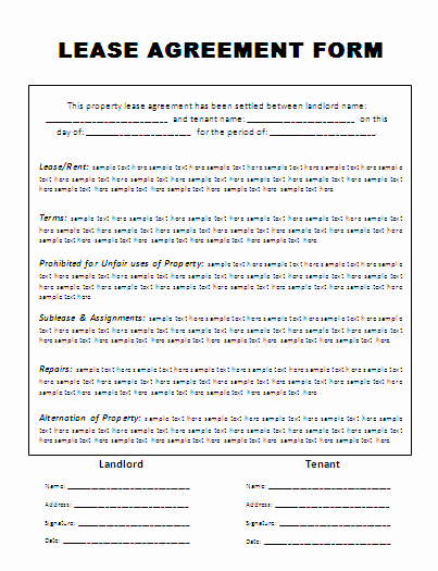 Appealing Blank Lease Agreement form with Landlord and