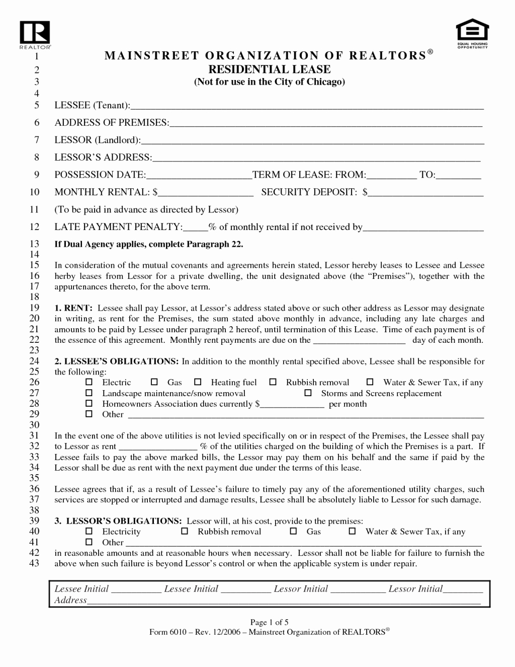 Appealing Residential Lease Agreement Template Sample with