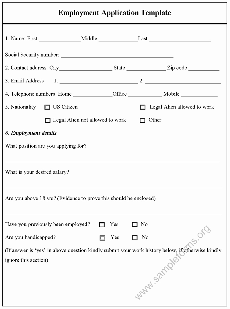 Application form Template