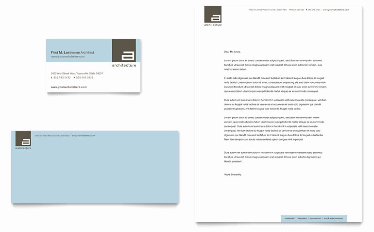 Architect Business Card &amp; Letterhead Template Word