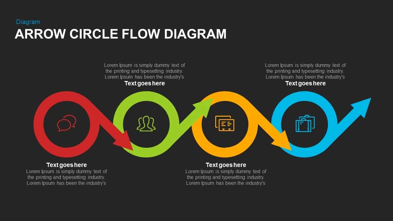 Arrow Circle Flow Diagram Powerpoint and Keynote Template