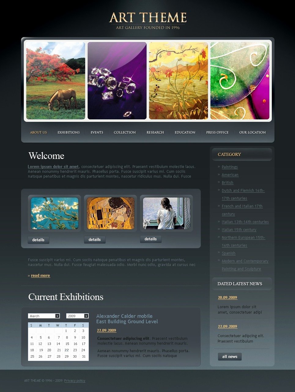 Art Gallery Website Template