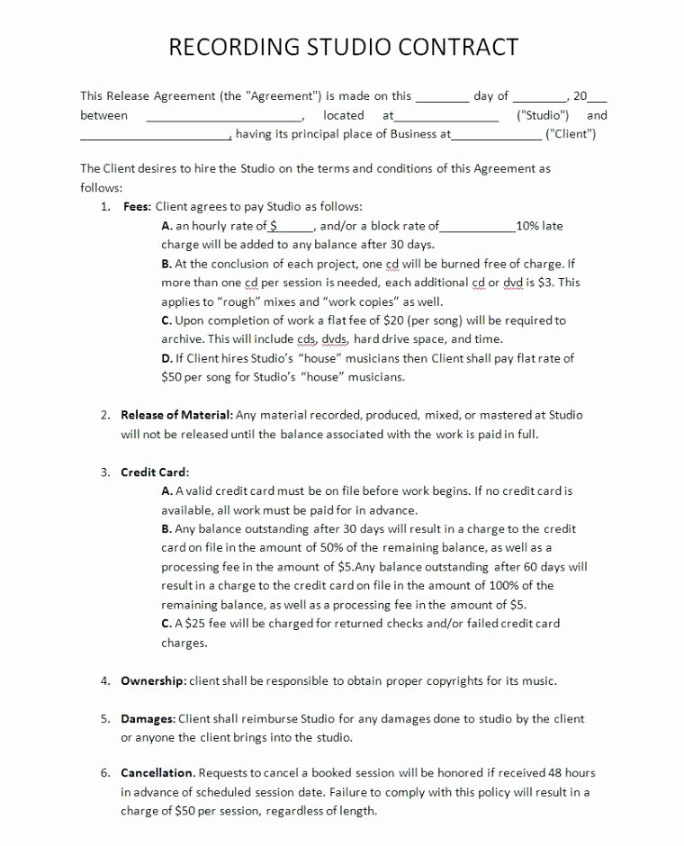 Artist Collaboration Agreement Template Contract Free Word