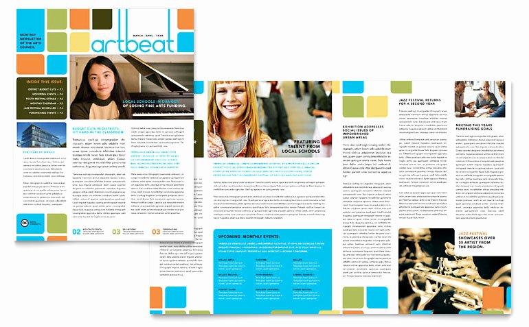Arts Council &amp; Education Newsletter Template Word