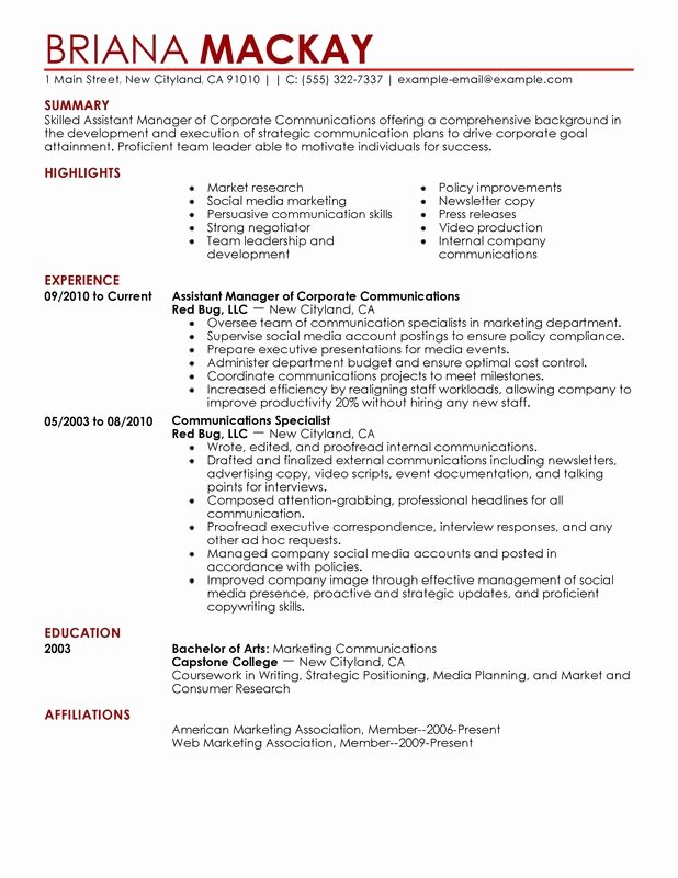 Assistant Manager Resume Sample My Perfect Resume