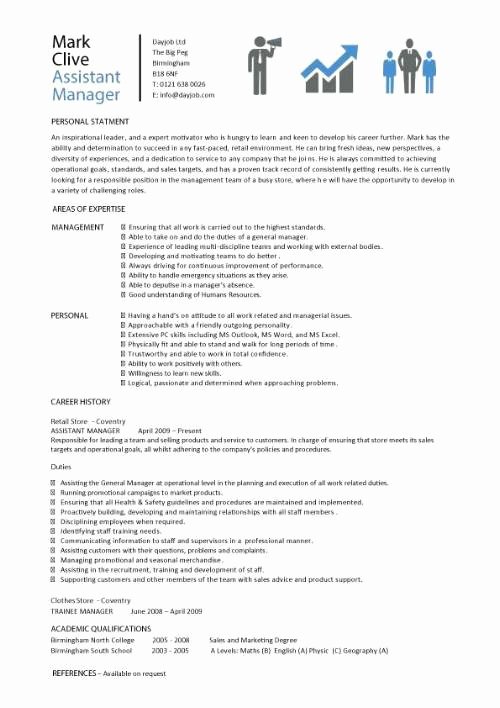 Assistant Manager Skills Resume