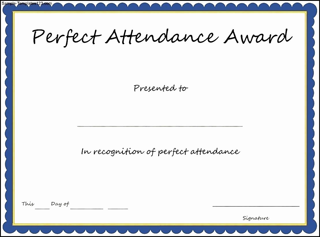 attendance certificates free templates