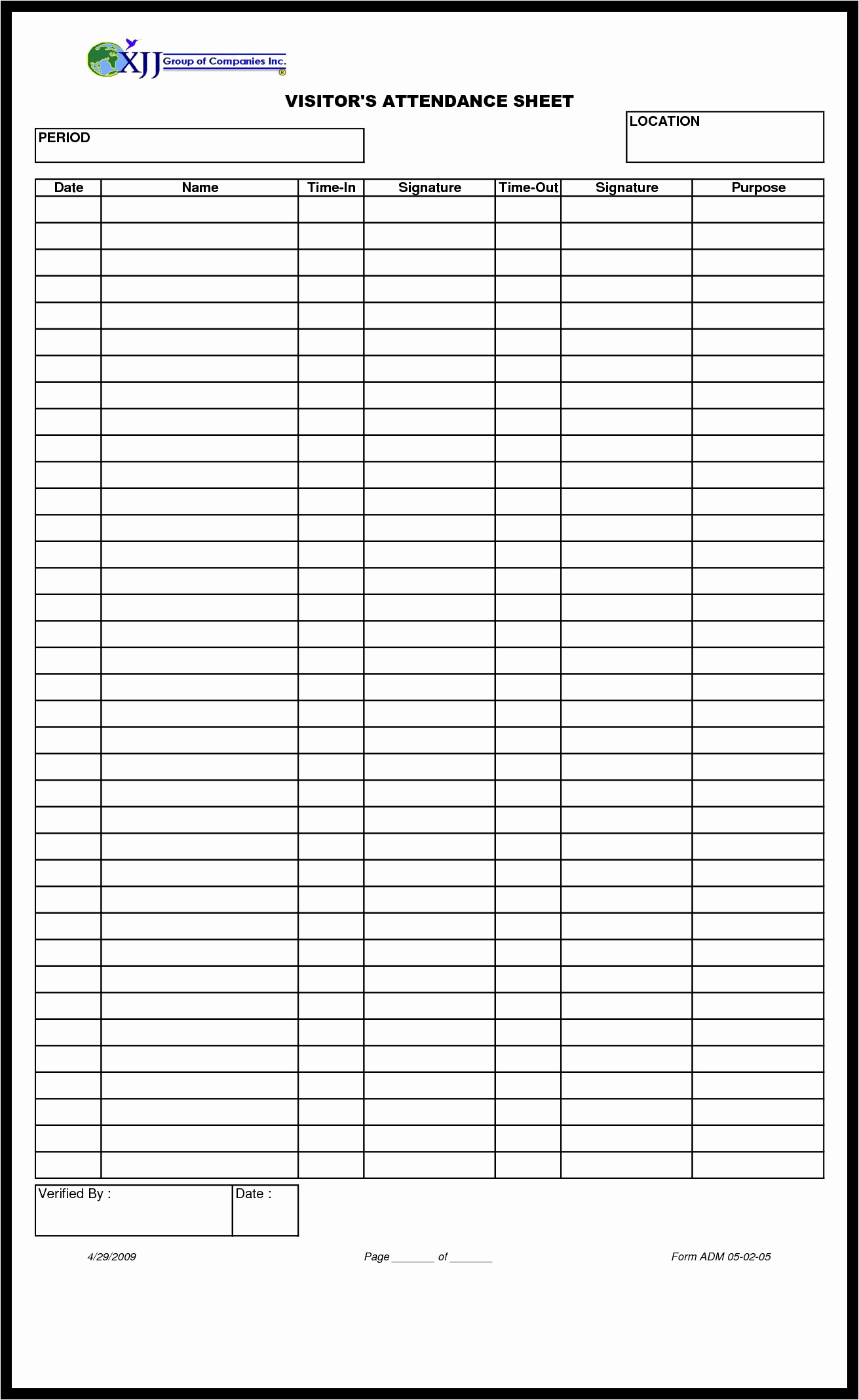 Attendance Sign In Sheet Example Mughals