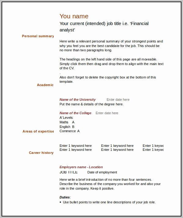 Attractive Resume Templates Free Download Word Resume