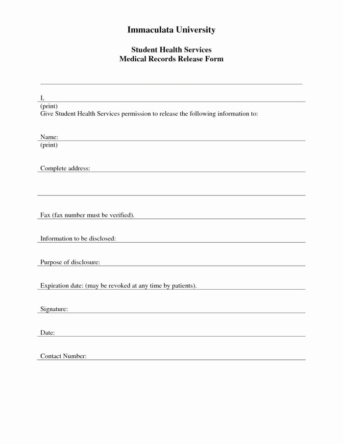Authorization to Release Medical Records form Template