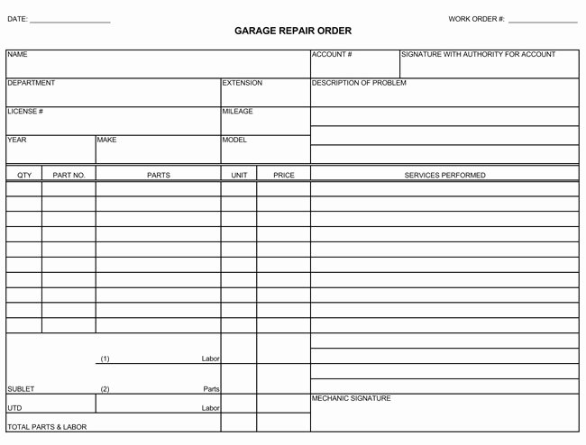 Auto Repair Invoice Templates 10 Printable and Fillable