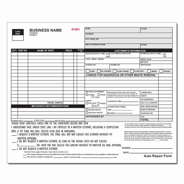 Auto Repair Invoice Work orders Receipt Printing