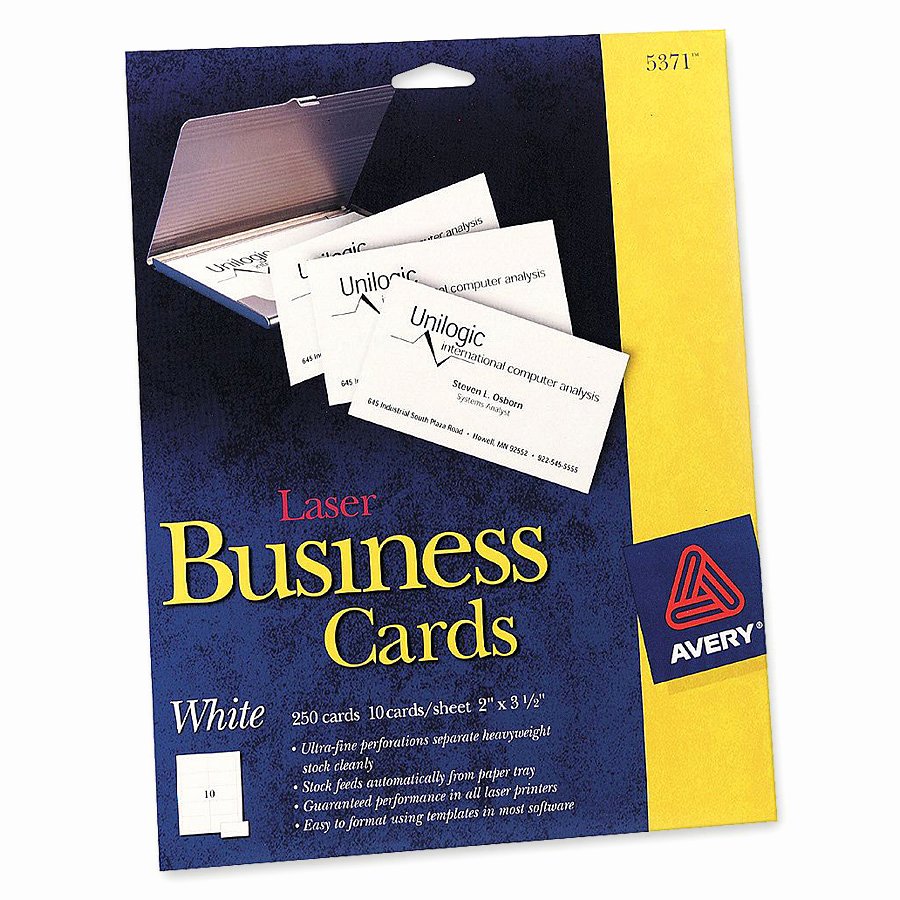 Avery 5371 Laser Print Perforated Business Cards A8 2&quot; X