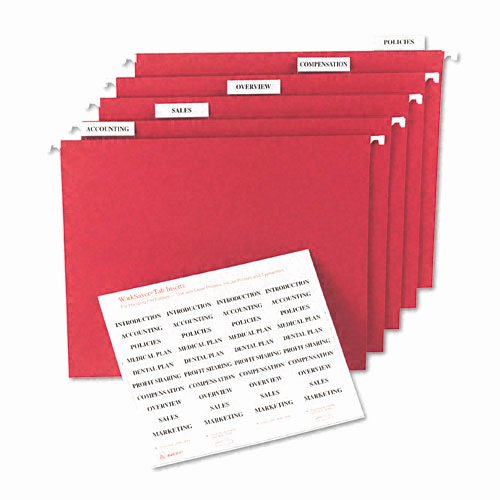 Avery Printable Inserts for Hanging File Folders 1 5 Tab