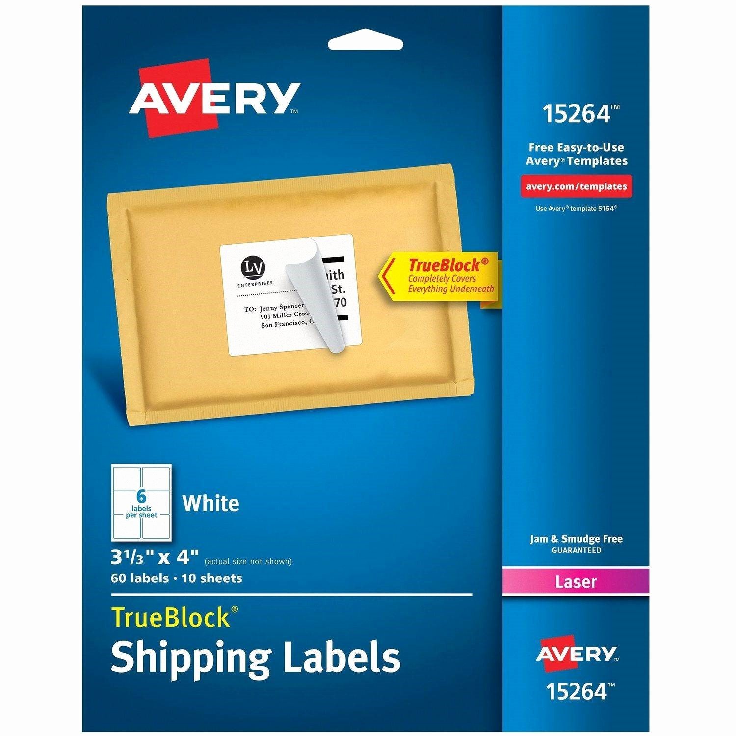 Avery White Shipping Labels with Trueblock Technology