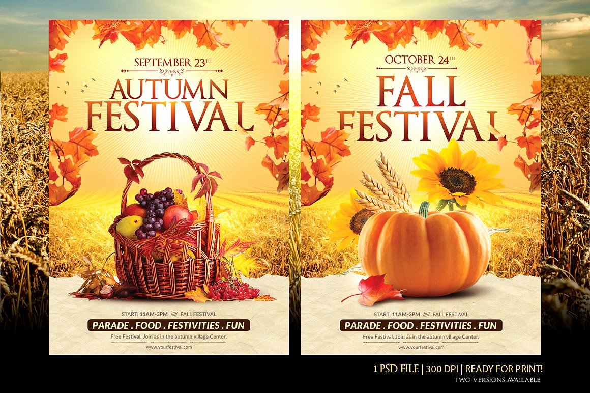 Awesome Fall Festival Flyer Templates Free Download