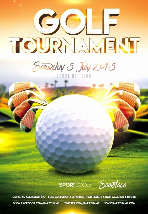 Awesome Golf tournament Flyer Psd Kk Gol and Golf