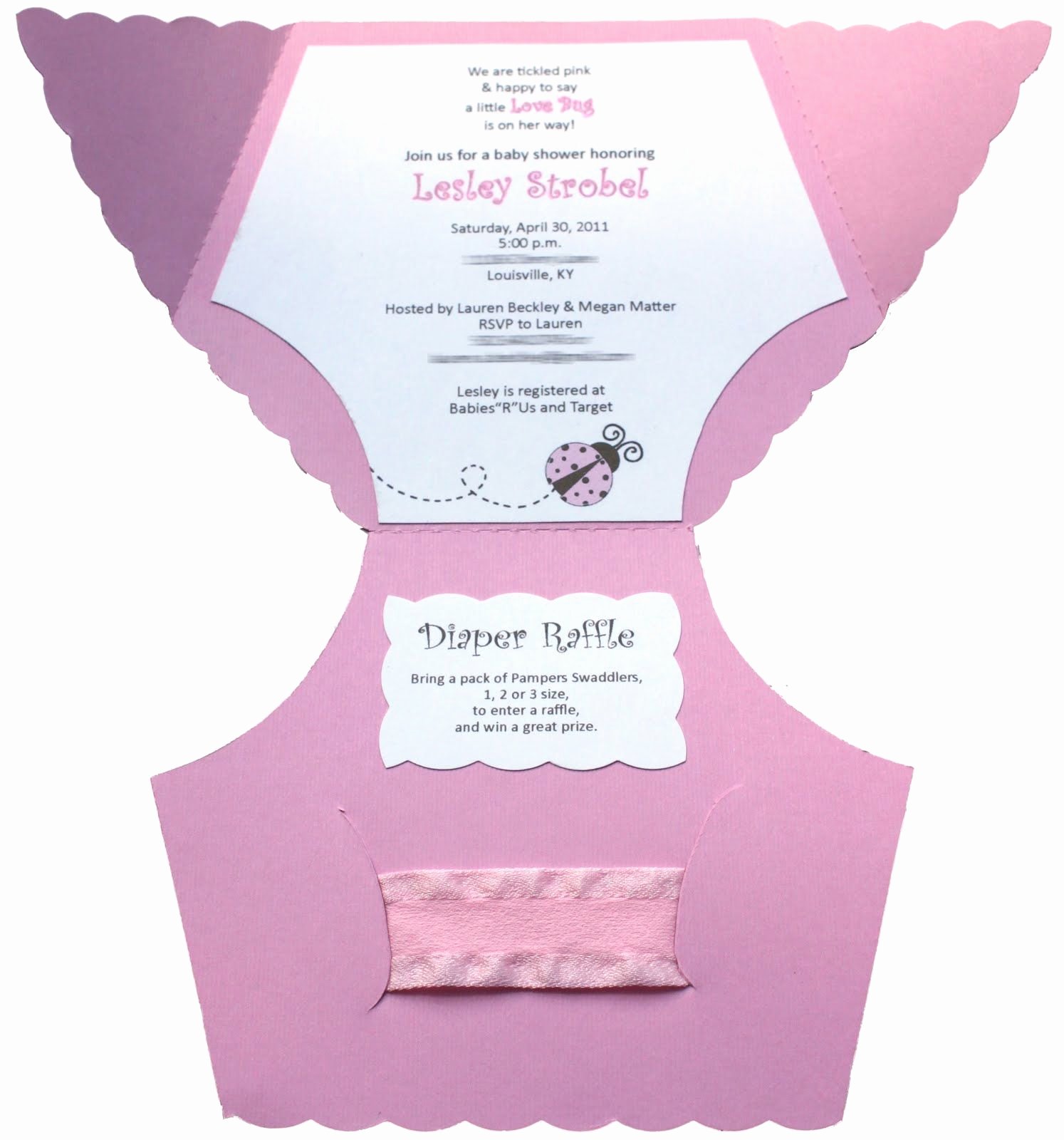 Baby Shower Diaper Invitation Template I Made these for