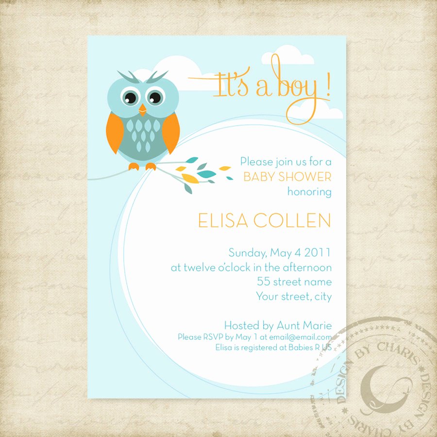Baby Shower Owl Invitations Template