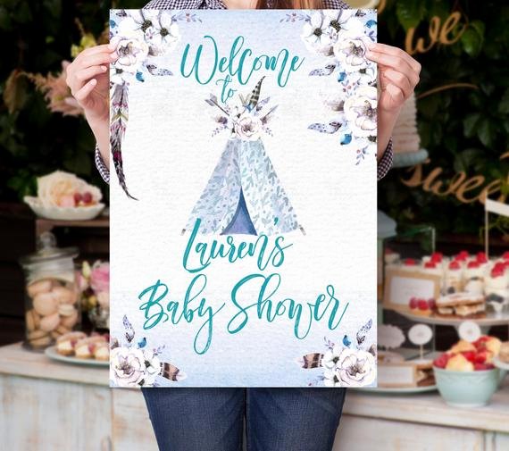 Baby Shower Wel E Sign Printable Personalized Floral