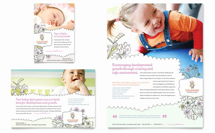 Babysitting &amp; Daycare Flyer &amp; Ad Template Design
