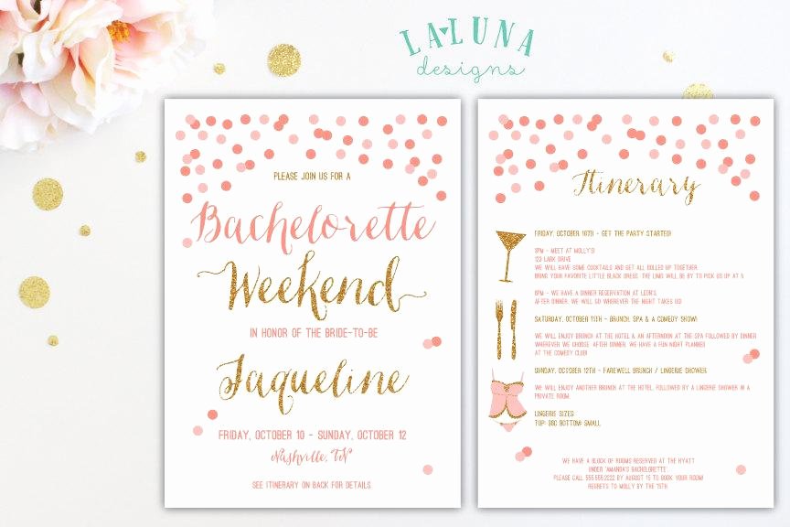 Bachelorette Party Itinerary Template