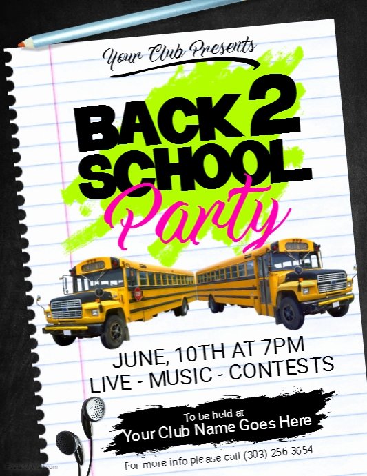 Back to School Party Flyer Template
