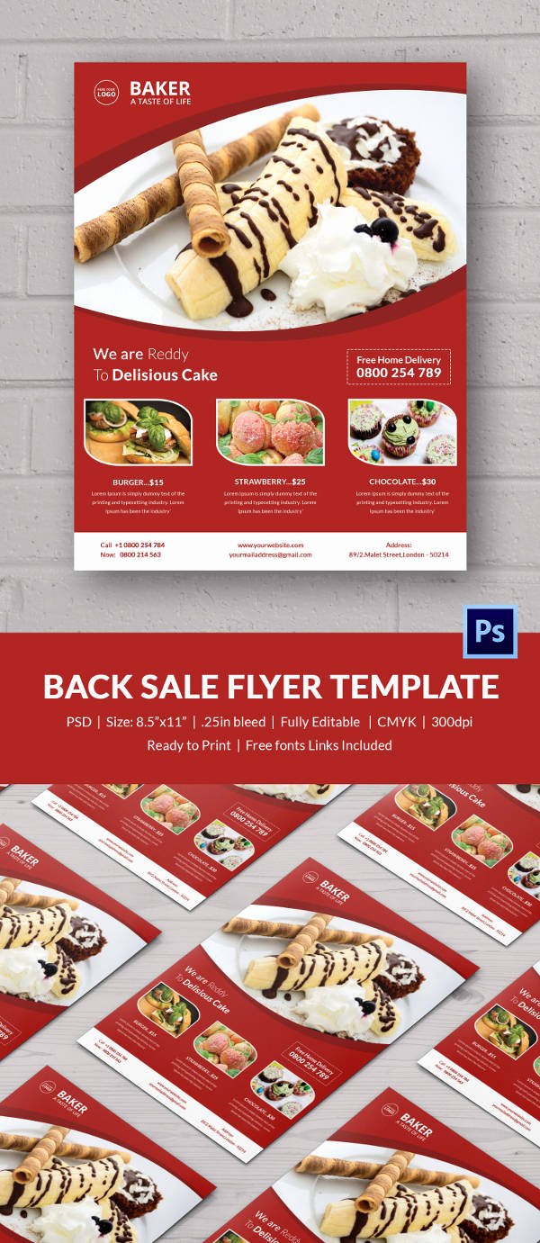 Bake Sale Flyer Template 34 Free Psd Indesign Ai