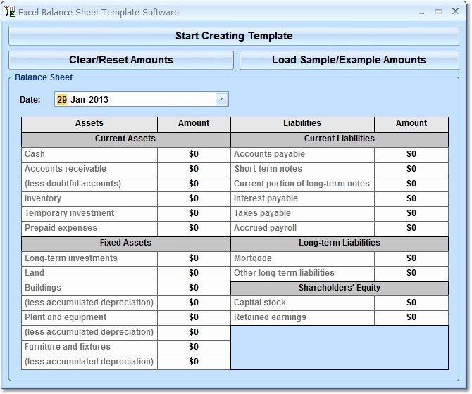Balance Sheet Template Excel Excel Spreadsheet Templates