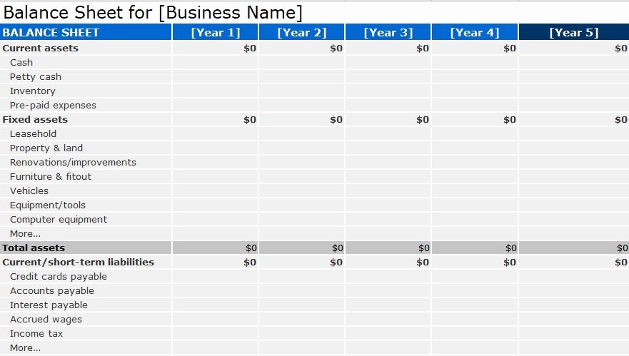 Balance Sheet Template format Excel and Word Excel Tmp