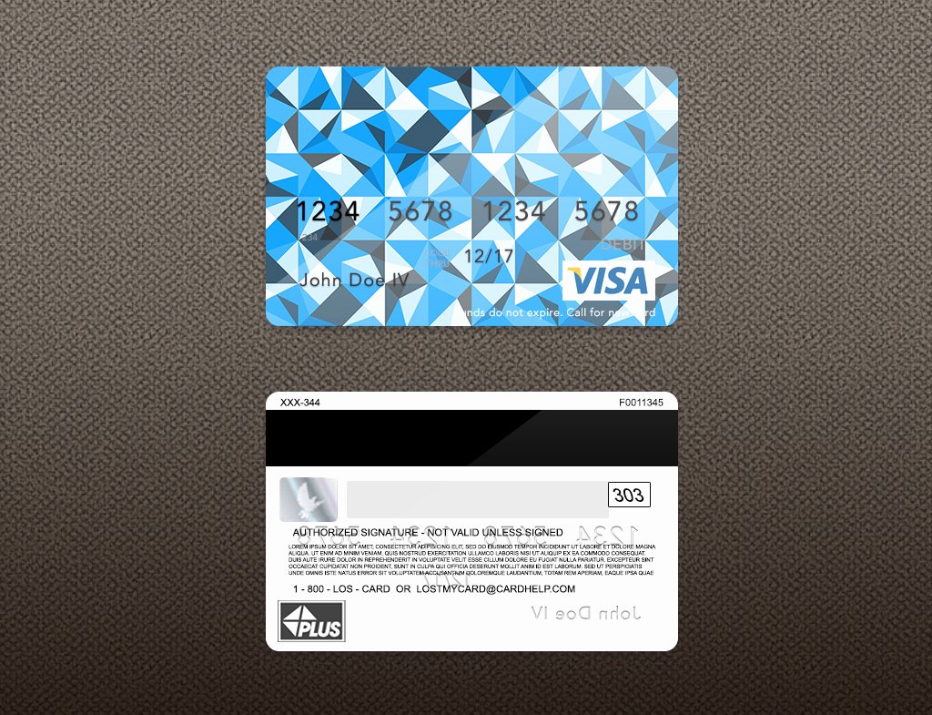 Bank Card PSD Template