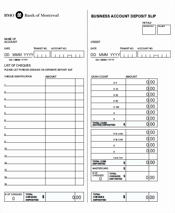 Bank Deposit Slip Template Excel Word Pdf – Infodinerofo