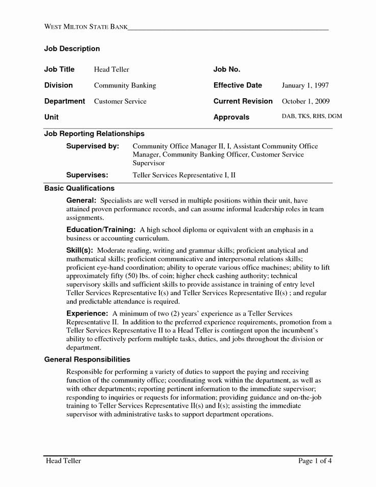 Bank Teller Resume with No Experience topresume