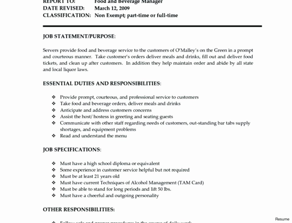 Banquet Server Job Description Duties for Resume Expert
