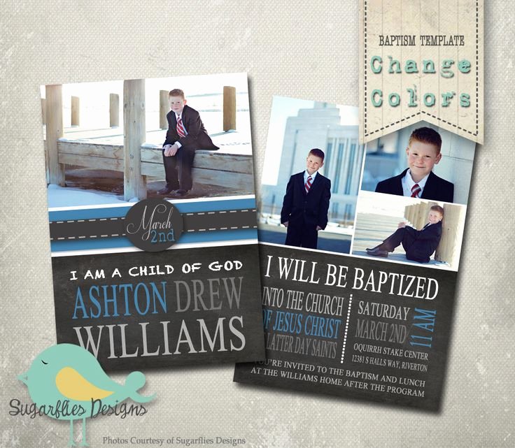 Baptism Invitation Photoshop Template Baptism Boy 01