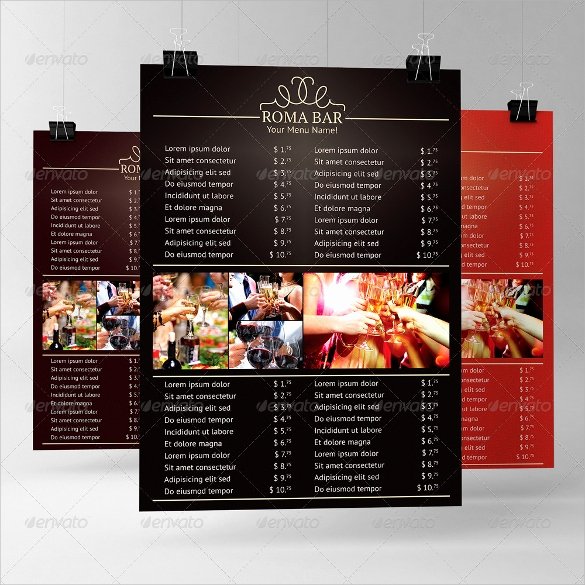 Bar Menu Template 24 Download Documents In Psd Word