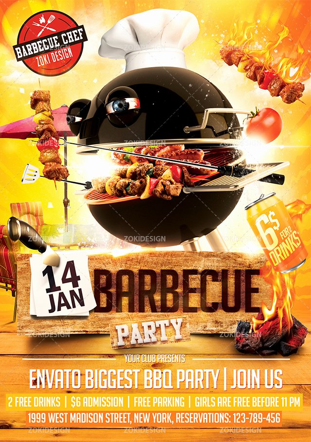 Barbecue Party Flyer Template On Behance
