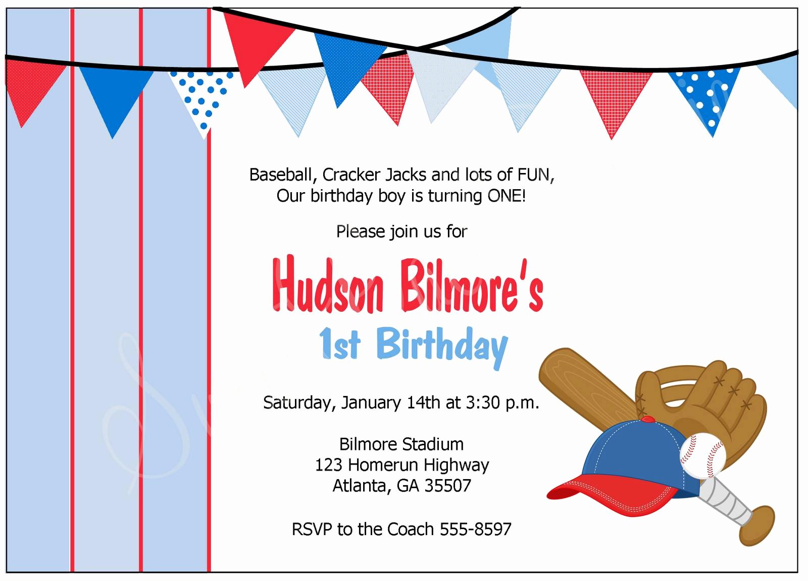 Baseball Party Invitations