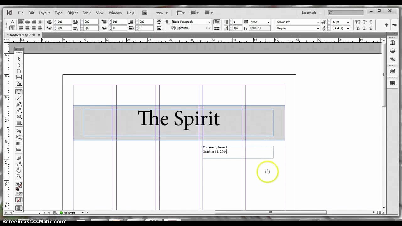 Basic Adobe Indesign Newspaper Template