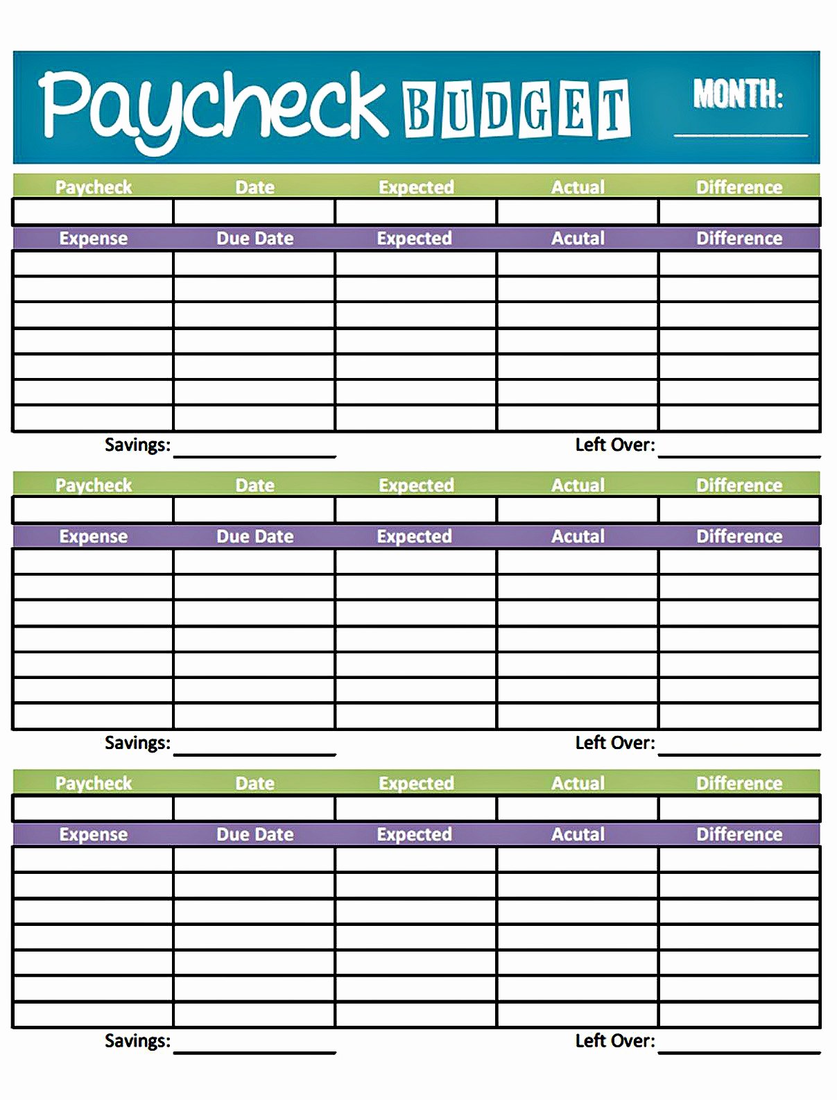 basic bud planner worksheet free