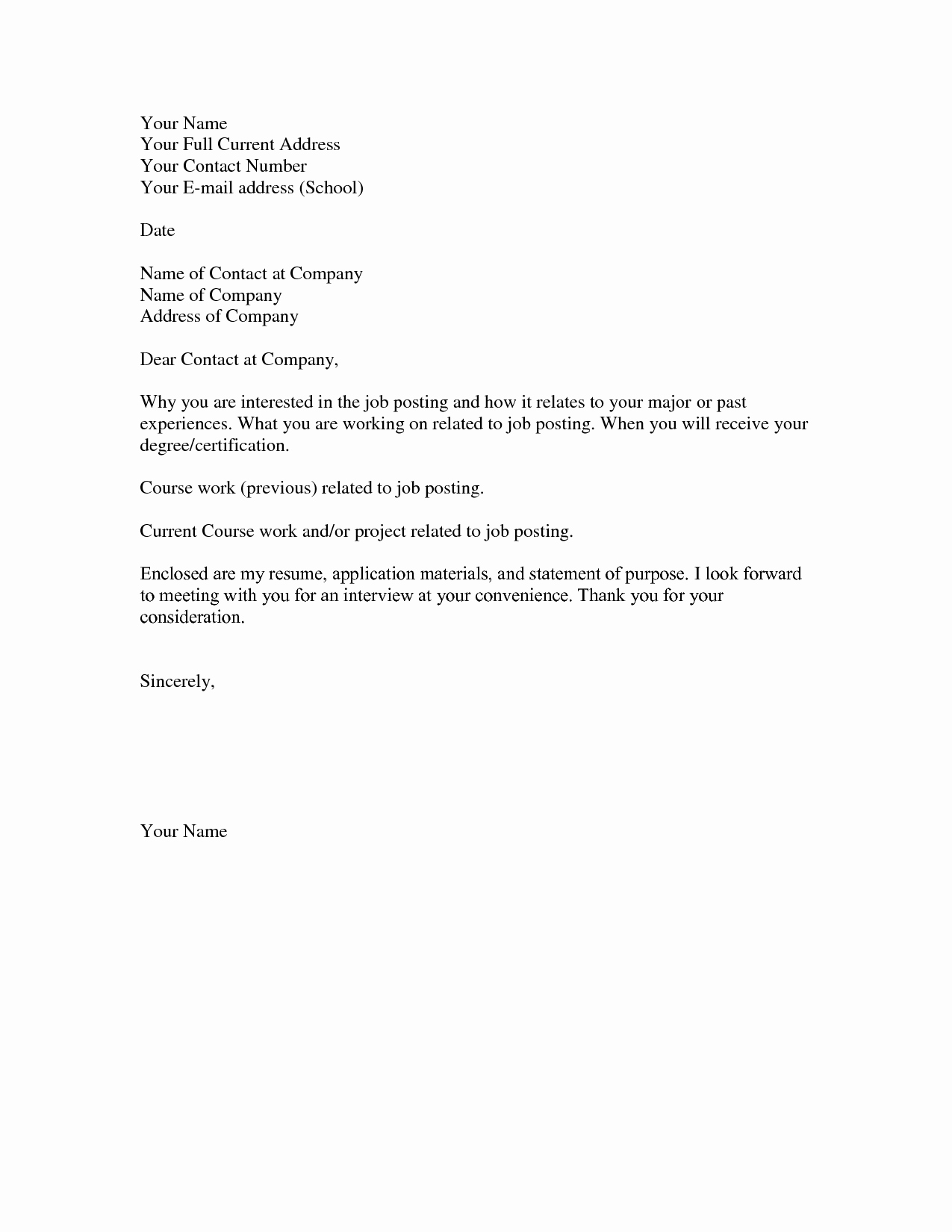 Basic Cover Letter Examples