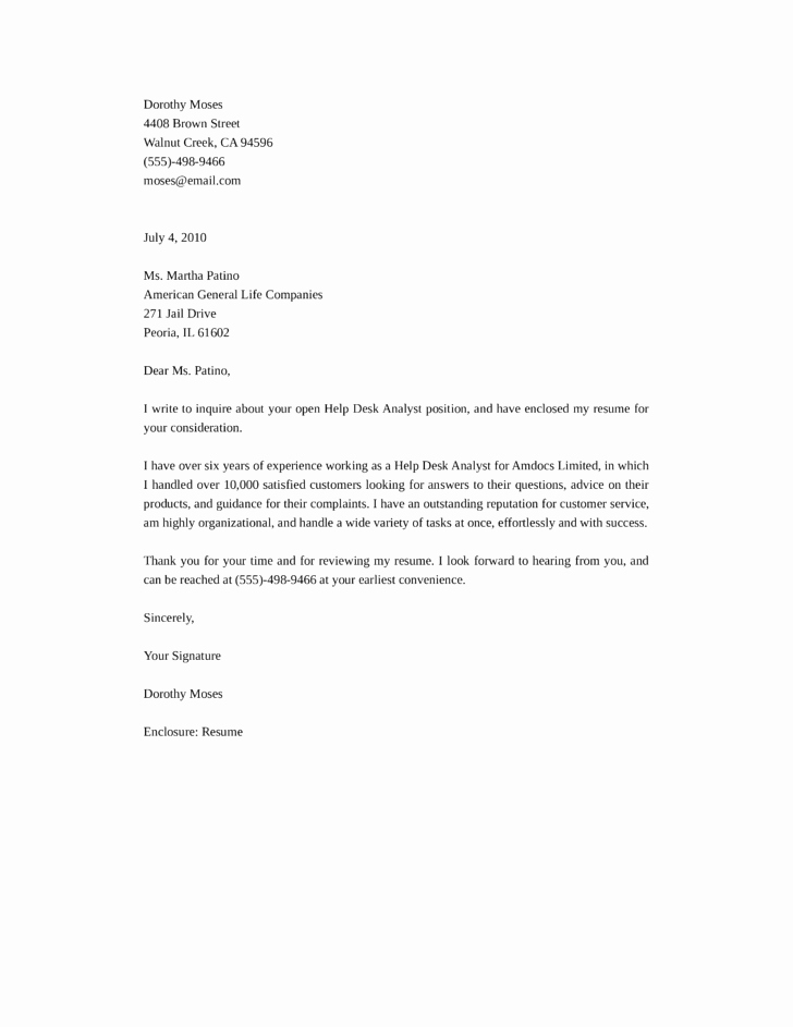 Basic Help Desk Analyst Cover Letter Samples and Templates