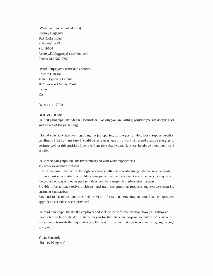 Basic Help Desk Specialist Cover Letter Samples and Templates