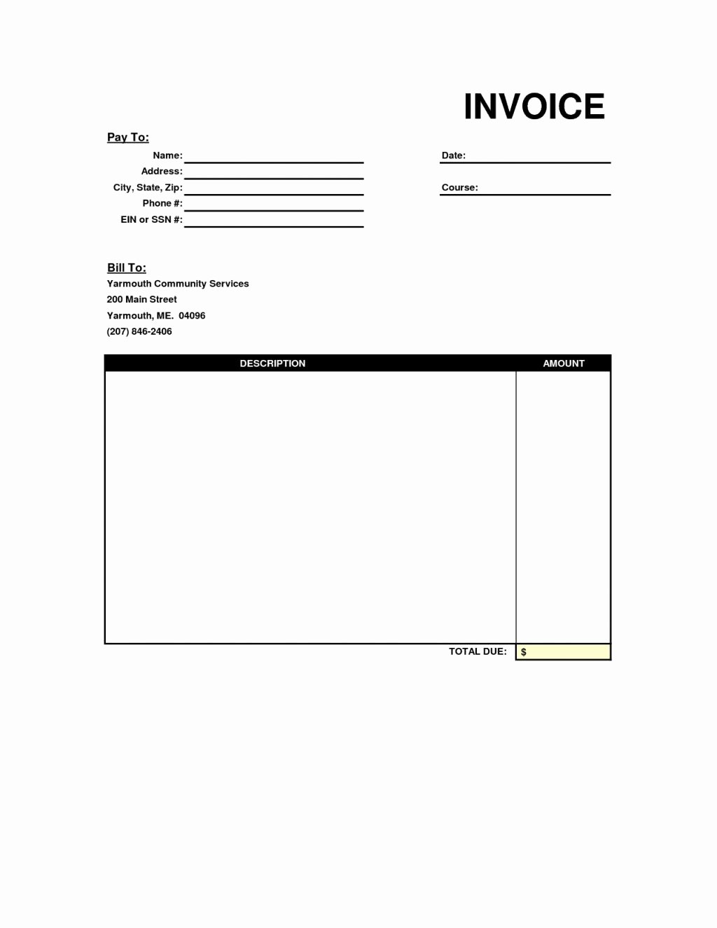 Basic Invoice Template Free