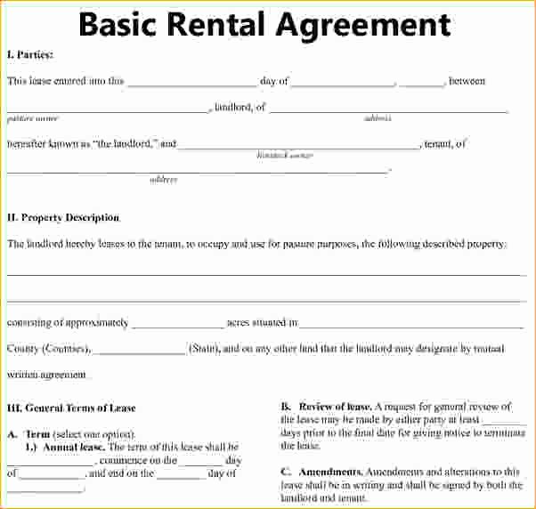 basic rental agreement or residential lease