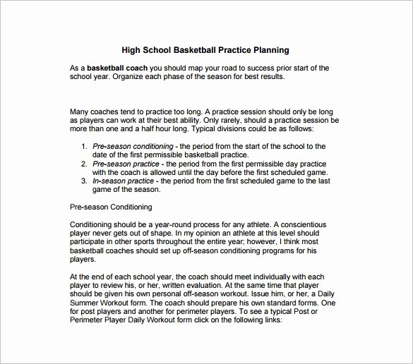 Basketball Practice Plan Template 3 Free Word Pdf