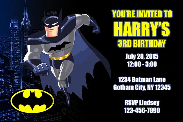 Batman Invitations General Prints