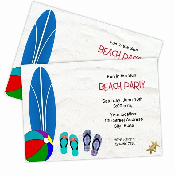 Beach Party Invitations Diy Printable Template Instant